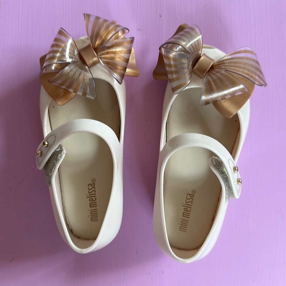 Mini Melissa gold and cream Mary Jane’s